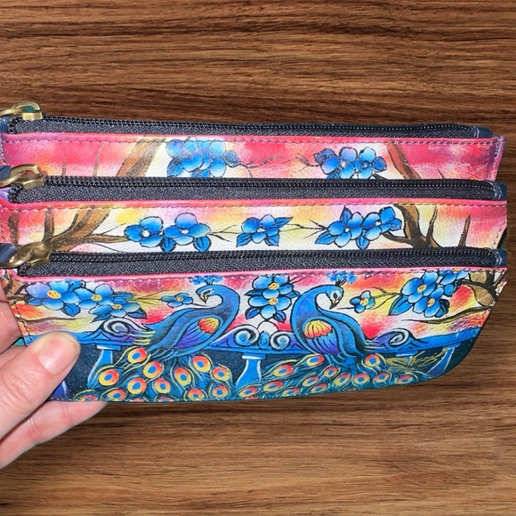 ARTISTIC EXPRESSIONS BY SHARIF 3 zipper wristlet. - Picture 3 of 9